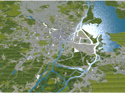 Szczecin city poland 60km 3D-Modell