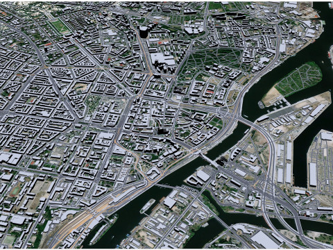 Szczecin city poland 60km 3D-Modell