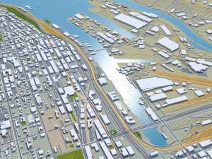 Tacoma city washington usa 50km 3D Model