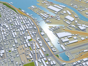 Tacoma city washington usa 50km 3D 모델