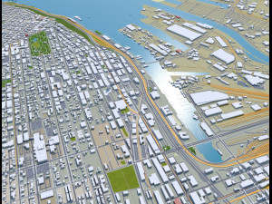 Tacoma city washington usa 50km 3D 모델