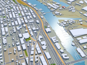 Tacoma city washington usa 50km 3D 모델