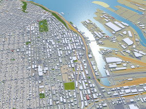 Tacoma city washington usa 50km 3D 모델