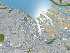 Tacoma city washington usa 50km 3D 모델
