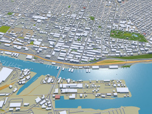 Tacoma city washington usa 50km 3D 모델