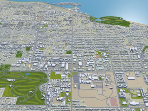 Tacoma city washington usa 50km 3D 모델