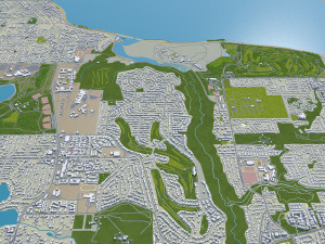 Tacoma city washington usa 50km 3D 모델