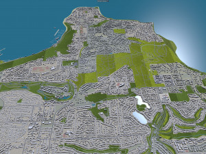 Tacoma city washington usa 50km 3D 모델
