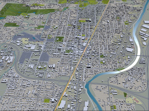 Tacoma city washington usa 50km 3D 모델