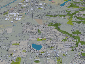 Tacoma city washington usa 50km 3D 모델