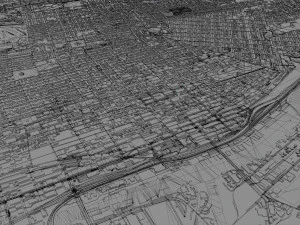 Tacoma city washington usa 50km 3D Model
