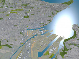 Tacoma city washington usa 50km 3D 모델