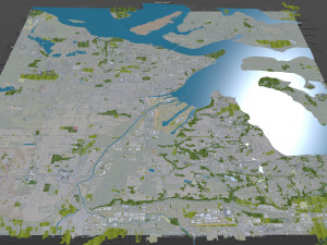 Tacoma city washington usa 50km 3D 모델