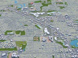 Tallahassee city florida usa 50km 3D Model