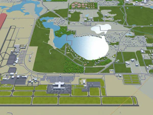 Tallahassee city florida usa 50km 3D Model