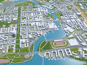 Tampere city finland 60km 3D Model