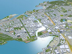 Tampere city finland 60km 3D Model