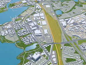 Tampere city finland 60km 3D Model