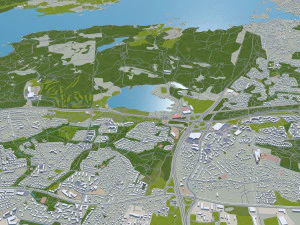 Tampere city finland 60km 3D Model