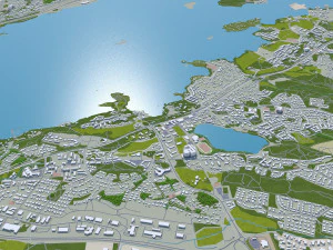 Tampere city finland 60km 3D Model
