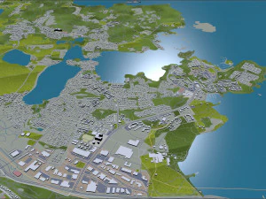 Tampere city finland 60km 3D Model