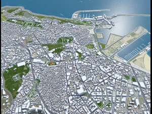 T&acirc;nger Cidade de T&acirc;nger Marrocos 30 km Modelo 3D