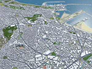 T&acirc;nger Cidade de T&acirc;nger Marrocos 30 km Modelo 3D