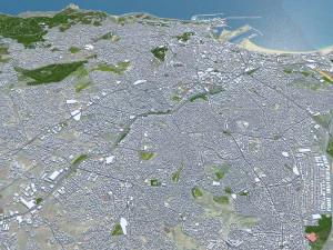 T&acirc;nger Cidade de T&acirc;nger Marrocos 30 km Modelo 3D