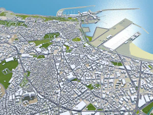 T&acirc;nger Cidade de T&acirc;nger Marrocos 30 km Modelo 3D