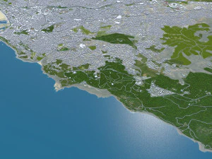 T&acirc;nger Cidade de T&acirc;nger Marrocos 30 km Modelo 3D