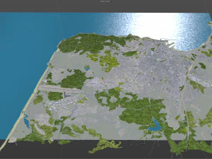 T&acirc;nger Cidade de T&acirc;nger Marrocos 30 km Modelo 3D
