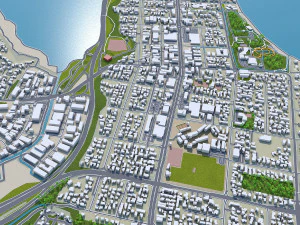 Cidade de Tauranga, Nova Zelândia, 40 km Modelo 3D