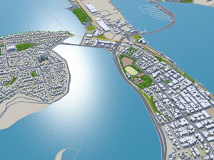 Tauranga city new zealand 40km 3D Model