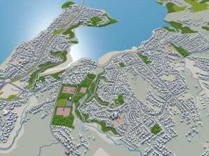Tauranga city new zealand 40km 3D Model