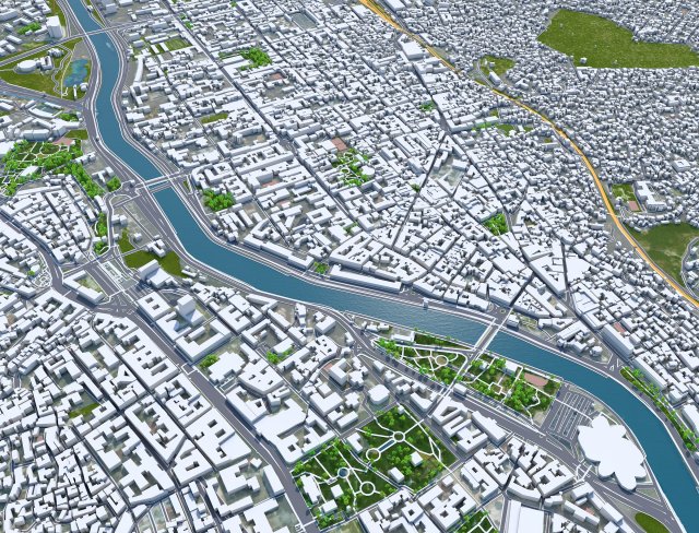 Tbilisi city georgia 60km Modelo 3D .c4d .max .obj .3ds .fbx .stl .blend 