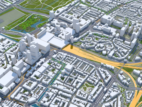 The hague city south holland netherlands 50km 3D 모델