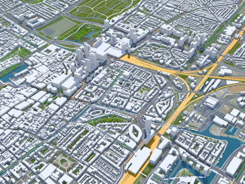 The hague city south holland netherlands 50km 3D Model
