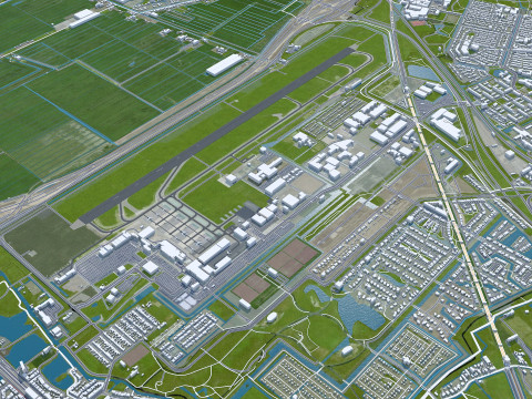 The hague city south holland netherlands 50km 3D 모델
