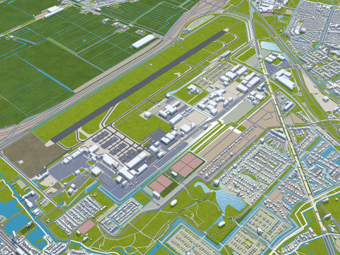 The hague city south holland netherlands 50km 3D 모델