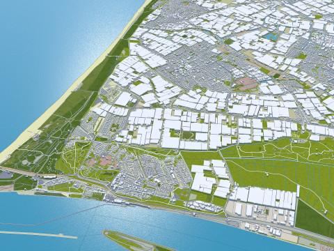 The hague city south holland netherlands 50km 3D 모델