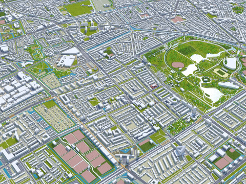 The hague city south holland netherlands 50km 3D 모델