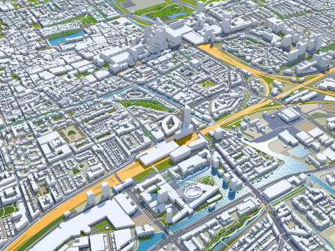 The hague city south holland netherlands 50km 3D 모델