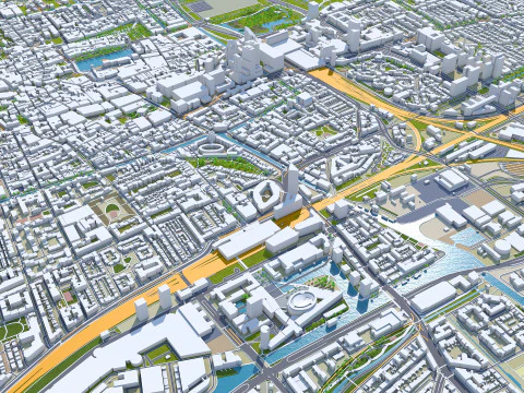 The hague city south holland netherlands 50km 3D Model