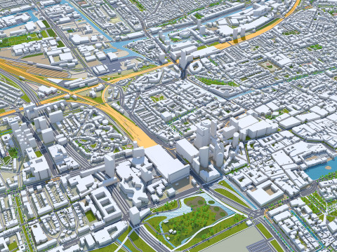 The hague city south holland netherlands 50km 3D 모델