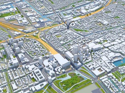 The hague city south holland netherlands 50km 3D Model