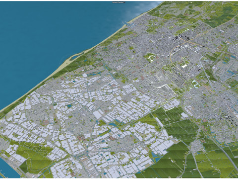 The hague city south holland netherlands 50km 3D 모델