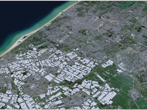 The hague city south holland netherlands 50km 3D 모델