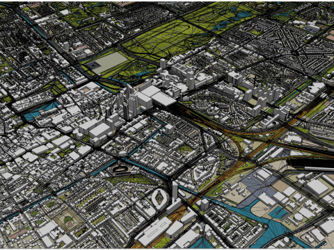 The hague city south holland netherlands 50km 3D 모델