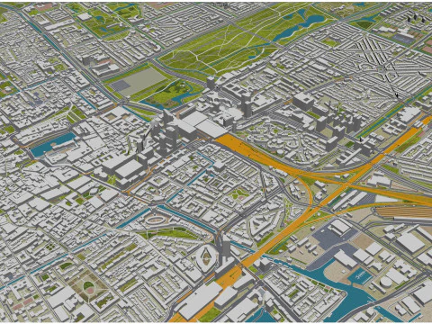 The hague city south holland netherlands 50km 3D Model