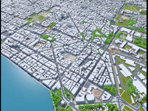 Thessaloniki city greece 30km 3D Model